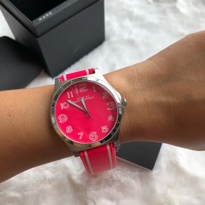 MarcJacobs  Women'sHenry Pink & White Leather Band